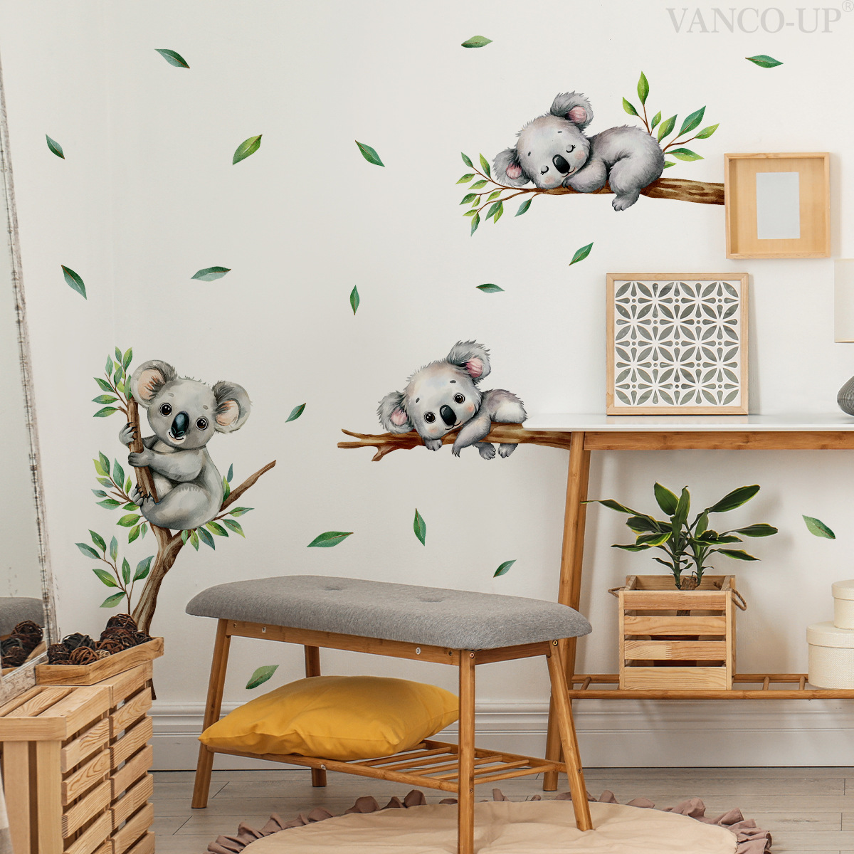 Home Textiles Meaning - Cartoon Koala Arrampicata Ramo di un