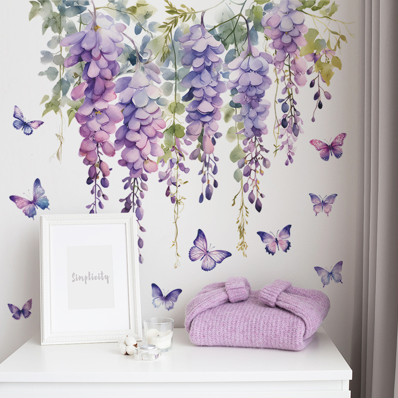 Home Textiles Meaning - Piante di fiori viola Adesivi murali