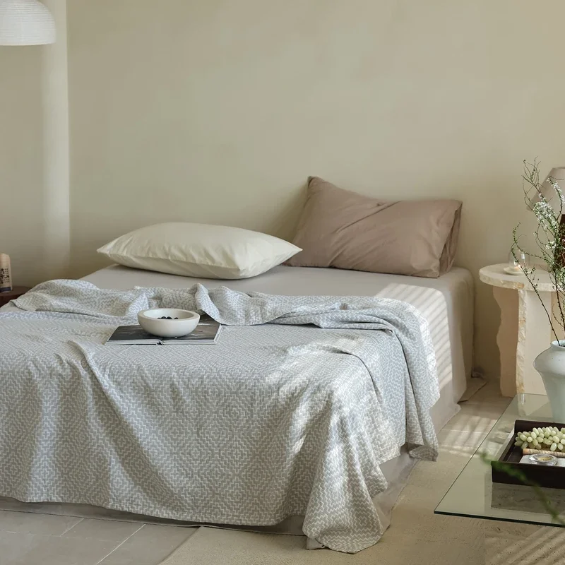 Wool Blanket Herringbone - Coperta in Puro Cotone, Misura Singola,
