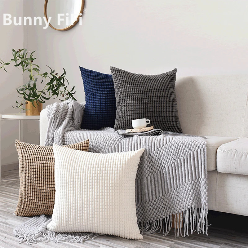 Pillow Cover 20X20 - Morbido velluto a coste Grano di