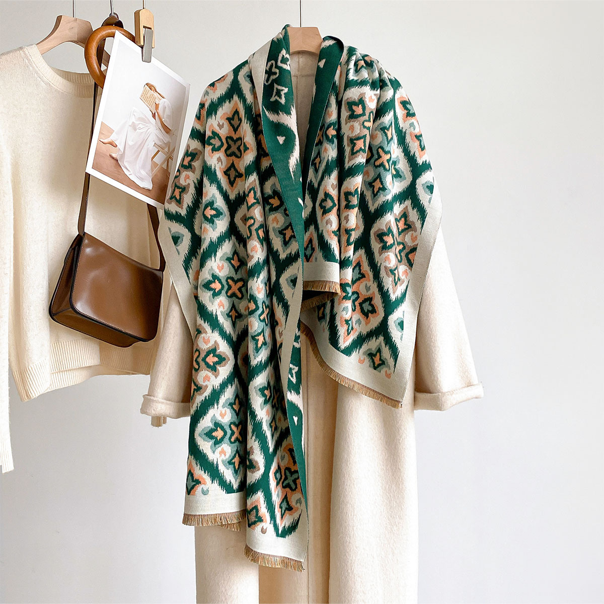 Home Textiles Blanket - Sciarpa Reversibile da Donna in Finta