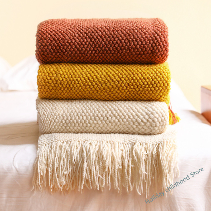 Wool Blanket Herringbone - Coperta in maglia spessa decorativa per