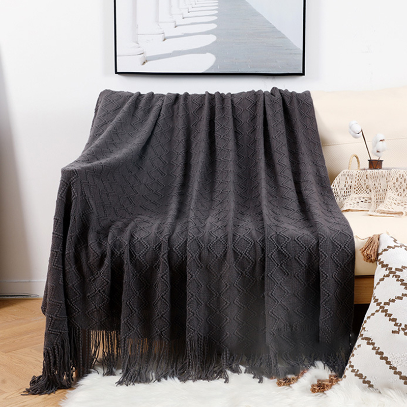 Coperta in maglia grigia, stil - Home Textiles Europe recensione e prezzo