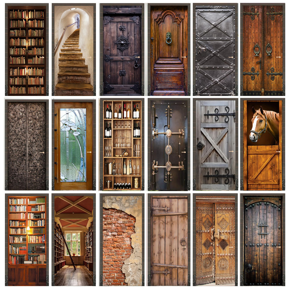 Wooden Door Mural Decal Sticke - Home Textiles Meaning recensione e prezzo
