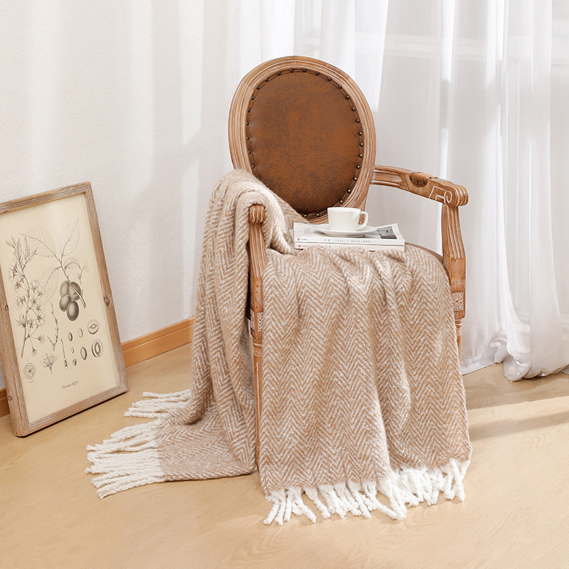 Coperta per divano solida in s - Wool Blanket Herringbone recensione e prezzo