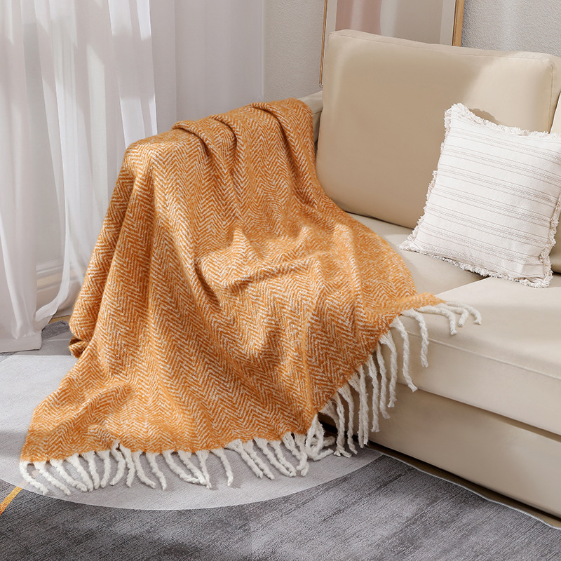 Coperta per divano solida in s - Wool Blanket Herringbone recensione e prezzo