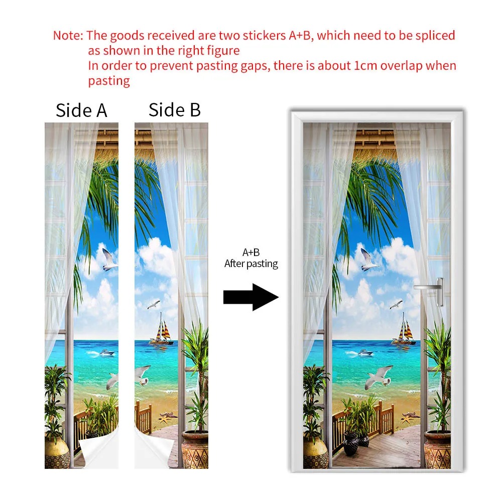 Adesivo 3D per Porta con Spiag - Home Textiles Meaning recensione e prezzo